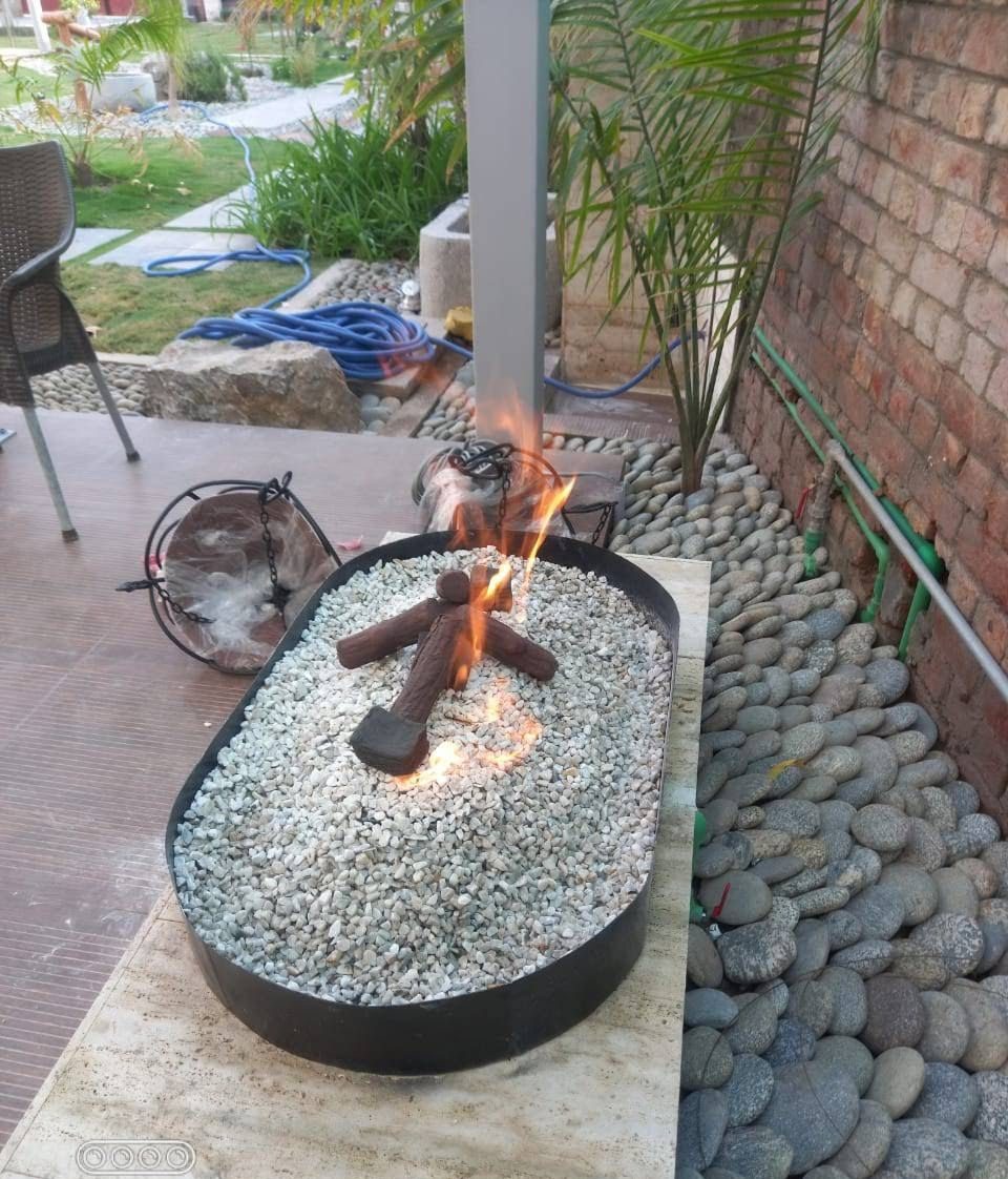 Outdoor fire pit detail